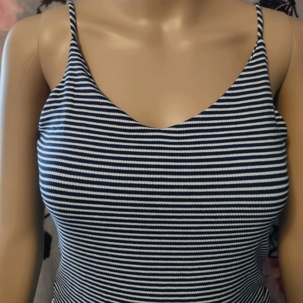 Double V-Neck 2 Ply Rib Knit Cami Top